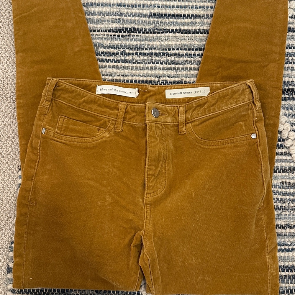 Anthropologie Pilcro/ Letterpress High-Rise Corduroy Jeans, sz 29